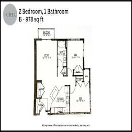 B1 Floor Plan at The Cielo Apartments, Fridley, 55432