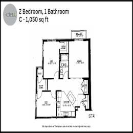 C Floor Plan at The Cielo Apartments, Fridley, Minnesota