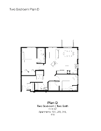 2 Bed D Floor Plan at The Hendrickson, Falcon Heights, Minnesota
