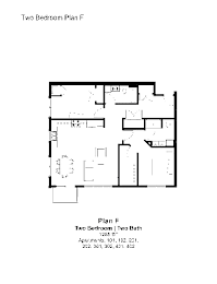 2 Bed F Floor Plan at The Hendrickson, Falcon Heights