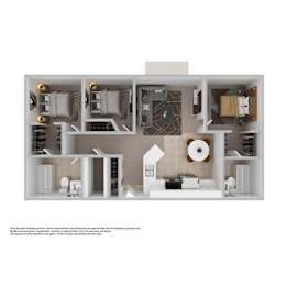 A floor plan of a house with a kitchen, living room, and bathroom.