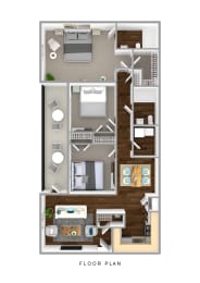 Floor Plan  a 1 bedroom floor plan  residences at the