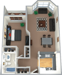 1 Bed |  1 Bath |  "apartment"