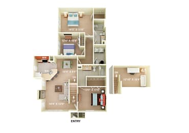 Smithfield Classic 3 Bed 3 Bath Floor Plan at Fortress Grove, Murfreesboro, Tennessee