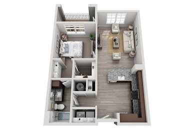 1 Bed Floorplan | 748 Sq. Ft. at Elevate at Brighton Park, Summerville, South Carolina