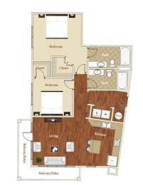 B3 Floor Plan at The Apartments at St. Marys, North Carolina, 27605