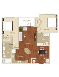 B4 Floor Plan at The Apartments at St. Marys, North Carolina