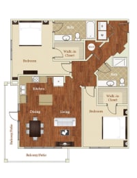 B8 Floor Plan at The Apartments at St. Marys, Raleigh, NC