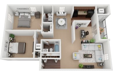 Guilford renovated 2 bedroom  at Courthouse Square Apartments, Maryland, 212861.5 bath w bonus room floor plan