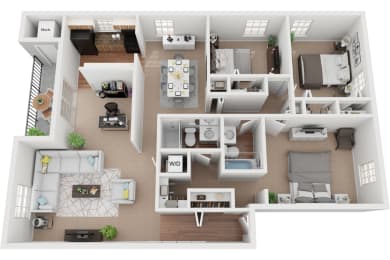 3 Bedroom 2 Bath 1500 SF at Courthouse Square Apartments, Towson, Maryland