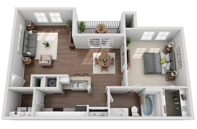 Dogwood 1bd 1ba Floorplan at Sweetgrass Landing, Mount Pleasant, South Carolina