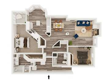 2 bed 2 bath B at Henley Tampa Palms Apartments, Florida