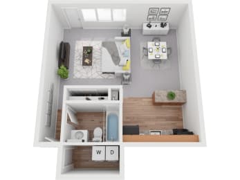 Studio 518 sf Floor Plan at Padonia Village Apartments, Timonium MD