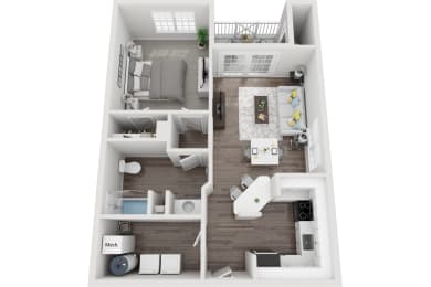 The Beaufort 1 Bedroom 1 Bathroom  Renovated Floorplan at The Bluestone Apartments, Bluffton, SC