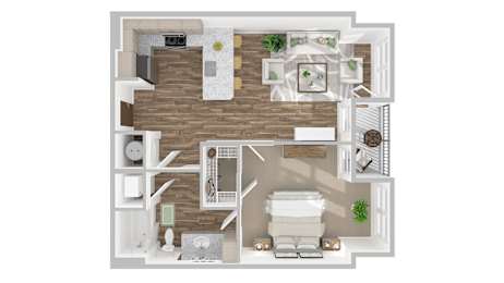 1 bed 1 bath D at The Linden Apartments, Davidson, NC, 28036