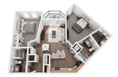 2 Bed 2 Bath 1099 sf Chippewa Floor Plan at Two Addison Place, Pooler, 31322
