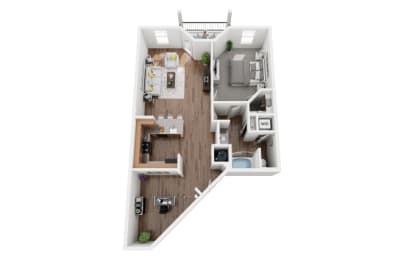 1 Bed 1 Bath 1018 sf Columbia Floor Plan at Two Addison Place, Pooler, Georgia