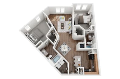 2 Bed 2 Bath 1157 sf Pulaski Floor Plan at Two Addison Place, Pooler, Georgia