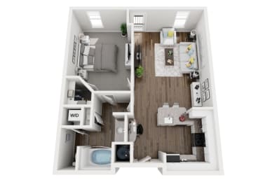 1 Bed 1 Bath 798 sf Reynolds Renovated Floor Plan at Two Addison Place, Pooler, Georgia