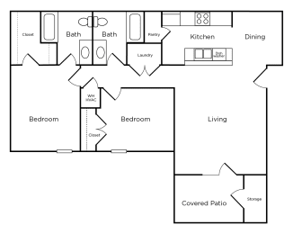 a floor plan of a house with a bedroom and a living room