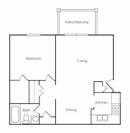  Floor Plan 1 Bedroom