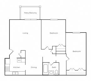  Floor Plan 2 Bedroom