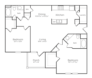  Floor Plan 2 Bedrooms