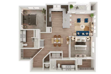 a floor plan of a house with a bedroom and a living room