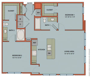 B3 Floorplan at The Can Plant Residences at Pearl