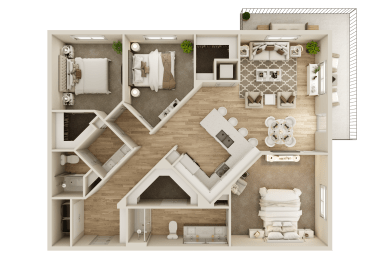 c1 example floor plan for the cannery at the packing district's apartments in orlando
