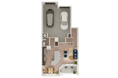 Lower Level Floor Plan Layout Example at Ironridge's Apartments in San Antonio