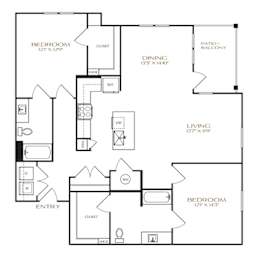A black and white image of a house floor plan.