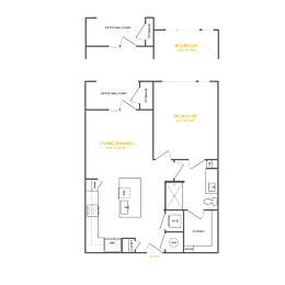 a diagram of a floor plan and a plan of a building with blue and red