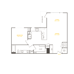 a floor plan of a small apartment with a green background