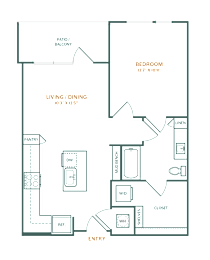 a floor plan of a 1 bedroom floor plan