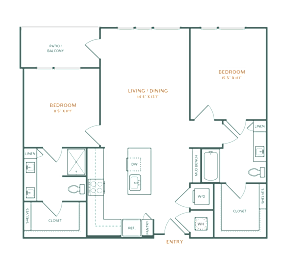 a floor plan of a small apartment with a bedroom and a living room