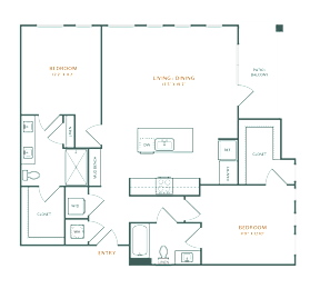 a blueprint of a floor plan of an apartment