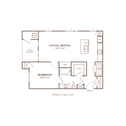 a floor plan of a bedroom apartment
