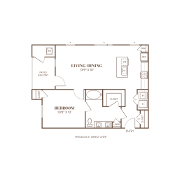 a floor plan of a bedroom apartment