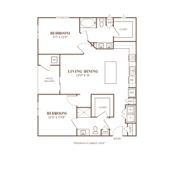 a floor plan of a bedroom apartment