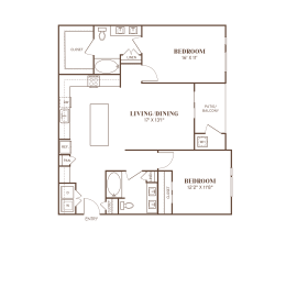 a floor plan of a bedroom apartment