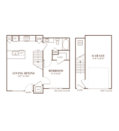 a floor plan of a bedroom apartment