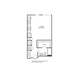 A floor plaSoutherly at LoSo Apartment S6
