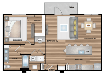 a floor plan of a house with a living room and a dining room