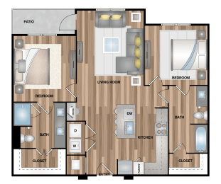 a floor plan of a home with a bedroom and a living room