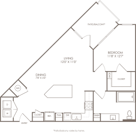 a diagram of the layout of a house with a line drawn on it