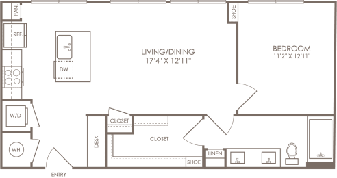 a floor plan of a living room with a bedroom and a dining room