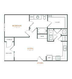 a floor plan of a bedroom apartment