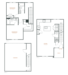 a floor plan of a 2 bedroom apartment at the residences at silver hill in suitland,