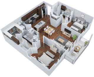 a floor plan of a house with a bedroom and a living room